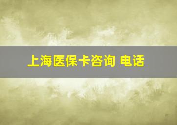 上海医保卡咨询 电话